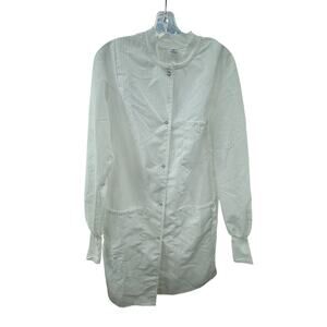 Medline Medium Unisex White Lab Coat Knee Length Button Up MDT046815M